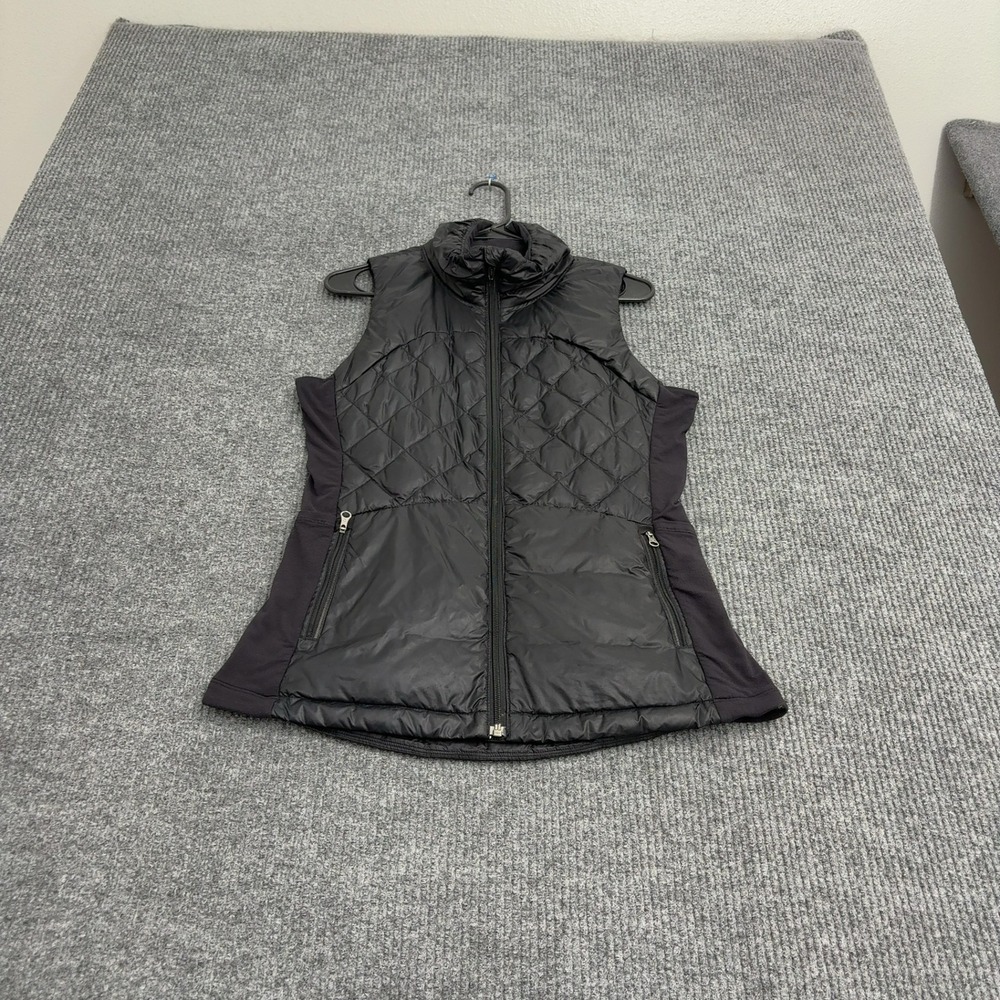 Lululemon Vest Womens S Black Down Quilted Puffer Mock Neck Athletic Style